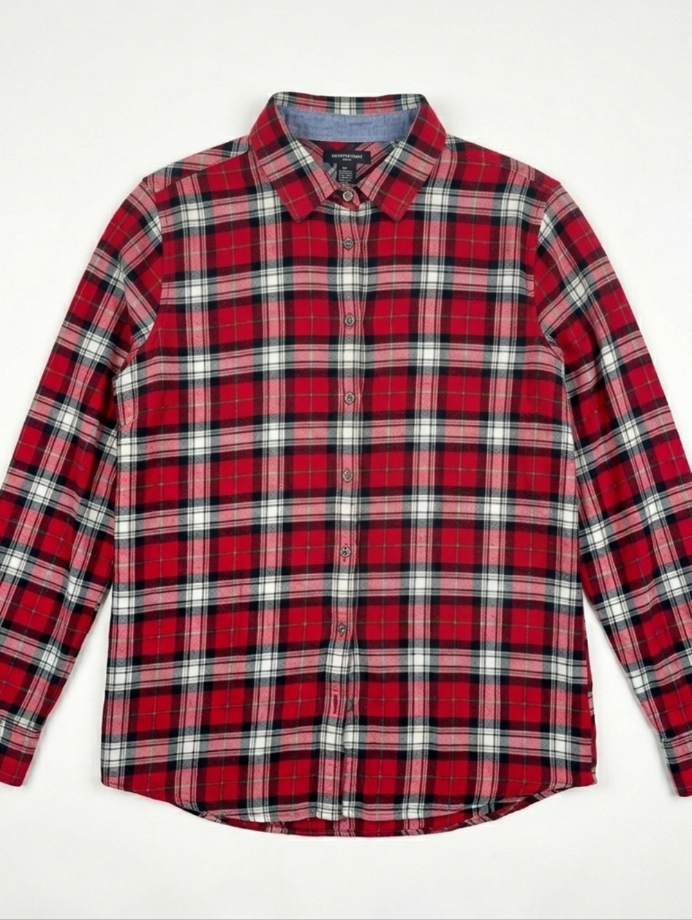 Lands End Red Plaid Women's Shirt Size Large Tall #199